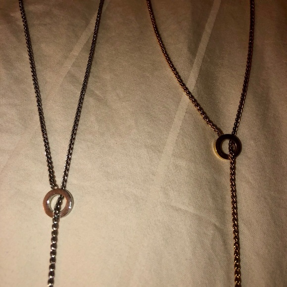 Ann Taylor 1 gold & 1 silver necklace. Sold as set - Picture 2 of 4